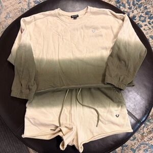 True Religion Gradient Sweatshirt and Shorts Set